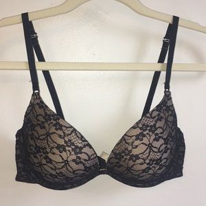Aerie Black Lace Push-Up Emma Bra. 34C NWOT